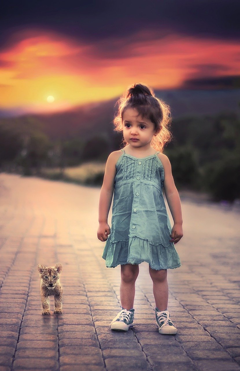 girl, standing, pet, child, toddlers, worried, sad, portrait, sad girl, kid, little girl, childhood